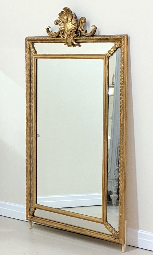 french antique cushion mirror
